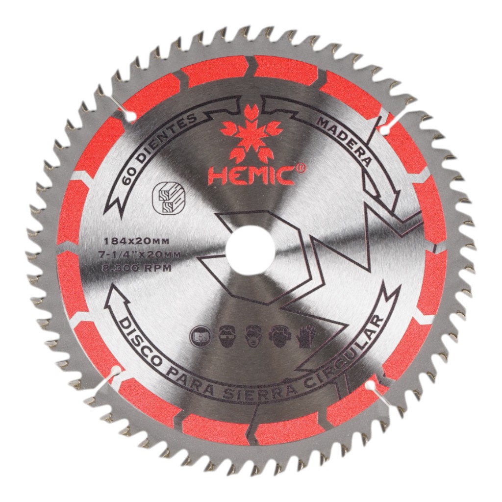 [880960184] Disco de Sierra TCT Hemic 184mm 60 dientes