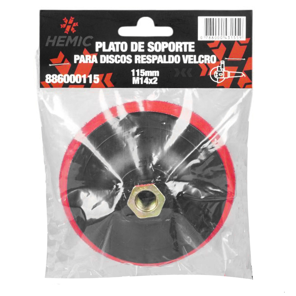 [886000115] Plato de soporte HEMIC para lijas velcro 115mm