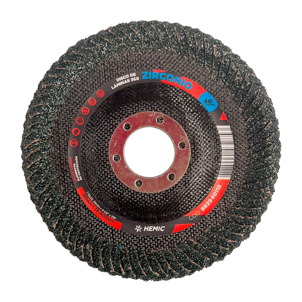 [882960115] Disco de Laminas de Zirconio 360 115mm Hemic Grano 60