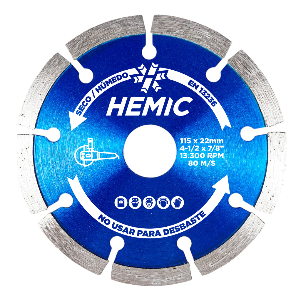 [8802115] Disco Diamantado Borde Segmentado Hemic 115mm