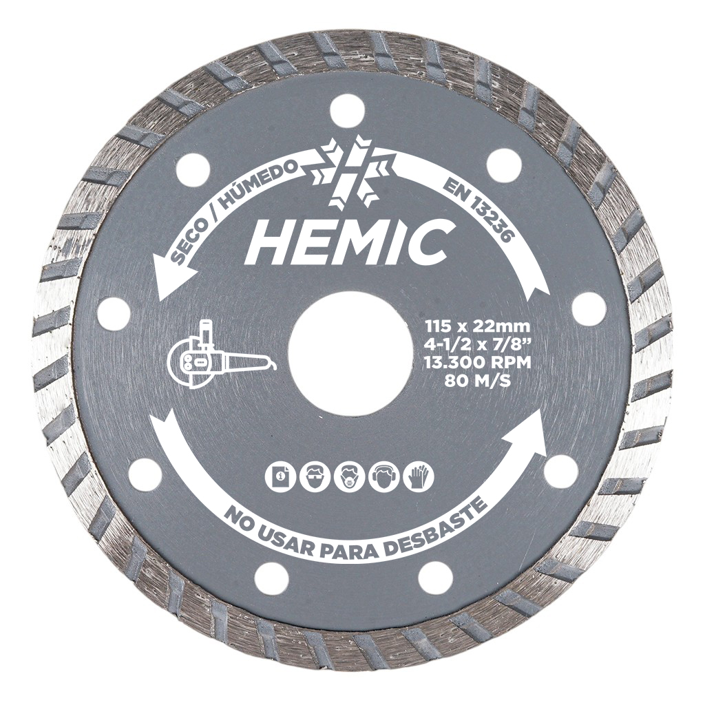 Disco Diamantado Borde Turbo Hemic 180mm