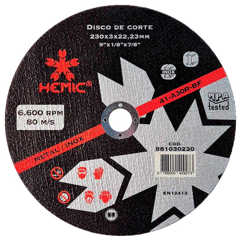 Disco de Corte Hemic 230x3x22,23mm