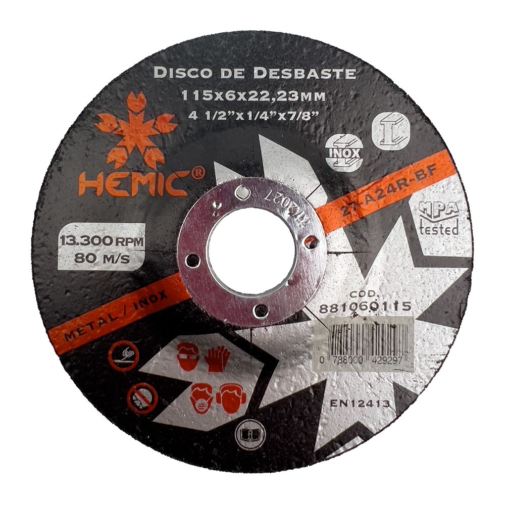 Disco de Desbaste Hemic 115x6x22,23mm