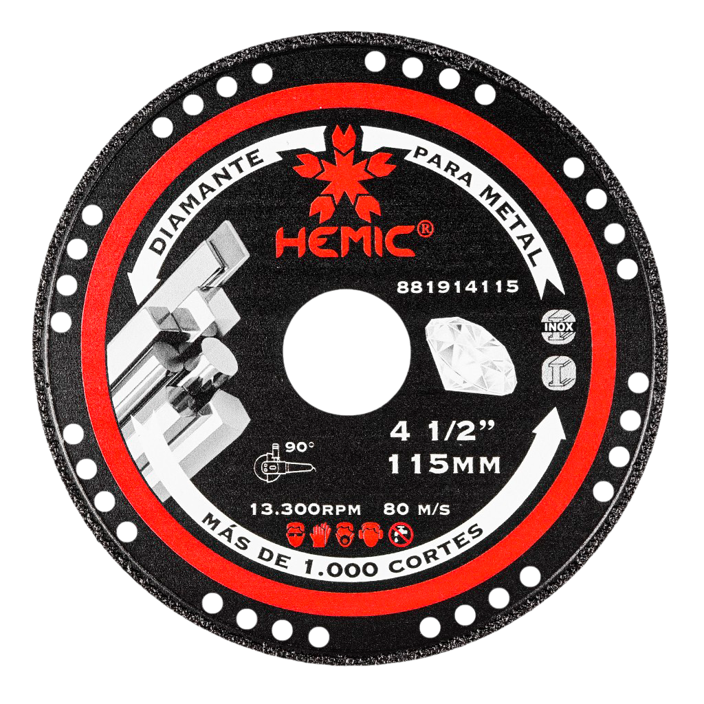 [881914115] Disco Diamantado para Corte de Metal Hemic 115x1,4x22,23mm