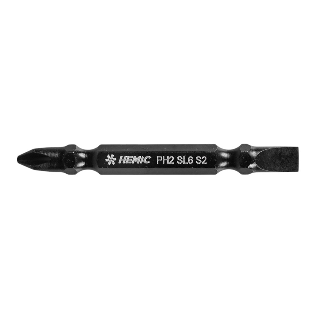HEMIC Punta Doble PH2+SL6 Magnética 65mm Toma Hex 1/4
