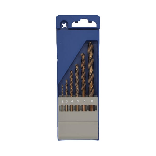 [571600] Juego 6 brocas HSS Cobalto 5% DIN338  Ø 2-3-4-5-6-8mm