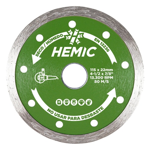 [8801180] Disco Diamantado Borde Continuo Hemic 180mm