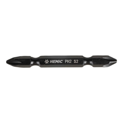 [8832PH265] HEMIC Punta Doble Phillips PH2 Magnética 65mm Toma Hex 1/4